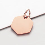 10pcs Stainless Steel Hexagon Charms Pendants 3 Colors DIY Jewelry Making