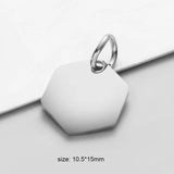 10pcs Stainless Steel Hexagon Charms Pendants 3 Colors DIY Jewelry Making