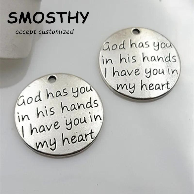 20pcs God Has You in His Hands Charm DIY Jewelry Ornament