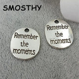 20pcs Oval Remember Moments Charm Pendant for DIY Jewelry