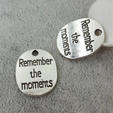 20pcs Oval Remember Moments Charm Pendant for DIY Jewelry