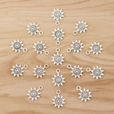 50pcs Tibetan Silver Sun Charms Pendants for Jewellery Making 17x13mm