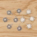 50 Tibetan Silver Sun Flower Charms Pendants DIY Bracelet Earring Jewellery
