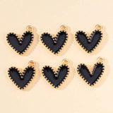 20pcs Colorful Enamel Love Hearts Charms Pendants DIY Jewelry Making