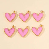 20pcs Colorful Enamel Love Hearts Charms Pendants DIY Jewelry Making