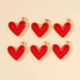 20pcs Colorful Enamel Love Hearts Charms Pendants DIY Jewelry Making