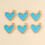 20pcs Colorful Enamel Love Hearts Charms Pendants DIY Jewelry Making