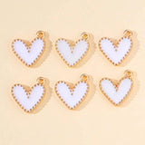 20pcs Colorful Enamel Love Hearts Charms Pendants DIY Jewelry Making