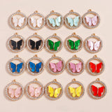 10pcs Colorful Crystal Butterfly Charms for DIY Jewelry Making
