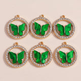 10pcs Colorful Crystal Butterfly Charms for DIY Jewelry Making