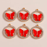 10pcs Colorful Crystal Butterfly Charms for DIY Jewelry Making