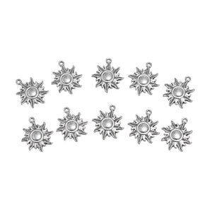 10pcs 316L Stainless Steel Plated Sun Charm Pendants for DIY Jewelry Making