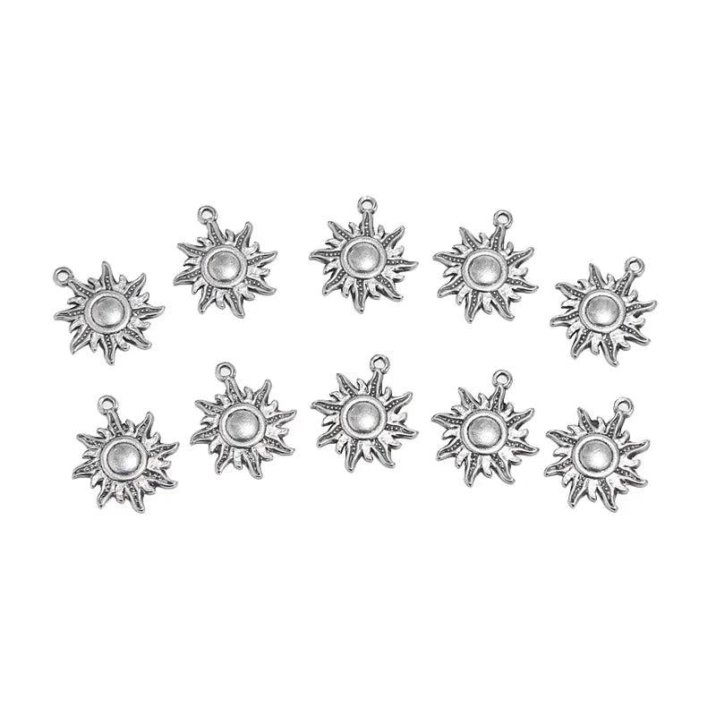10pcs 316L Stainless Steel Plated Sun Charm Pendants for DIY Jewelry Making