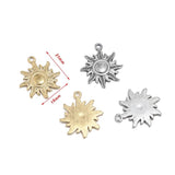 10pcs 316L Stainless Steel Plated Sun Charm Pendants for DIY Jewelry Making