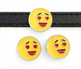 20PCS 8MM Expression Face Hope YES NO Slide Charms For DIY Bracelet