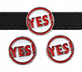 20PCS 8MM Expression Face Hope YES NO Slide Charms For DIY Bracelet