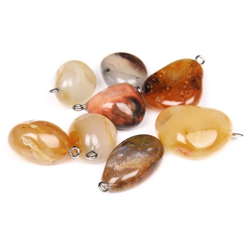 5PCS Natural Stone Charms Agat Random Shape Gem Amethysts Pendant