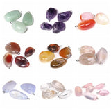 5PCS Natural Stone Charms Agat Random Shape Gem Amethysts Pendant
