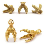Raw Brass Dragon Claw Charms Necklace Pendants