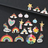20Pcs Colorful Enamel Rainbow Charms for DIY Jewelry