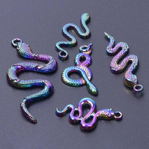 10 Alloy Snake Charms for Jewelry Making DIY Material