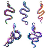 10 Alloy Snake Charms for Jewelry Making DIY Material