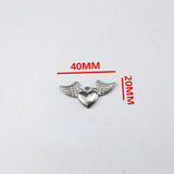 3Pcs Angel Wings Heart Charms Jewelry Making Diy Material
