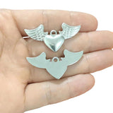 3Pcs Angel Wings Heart Charms Jewelry Making Diy Material