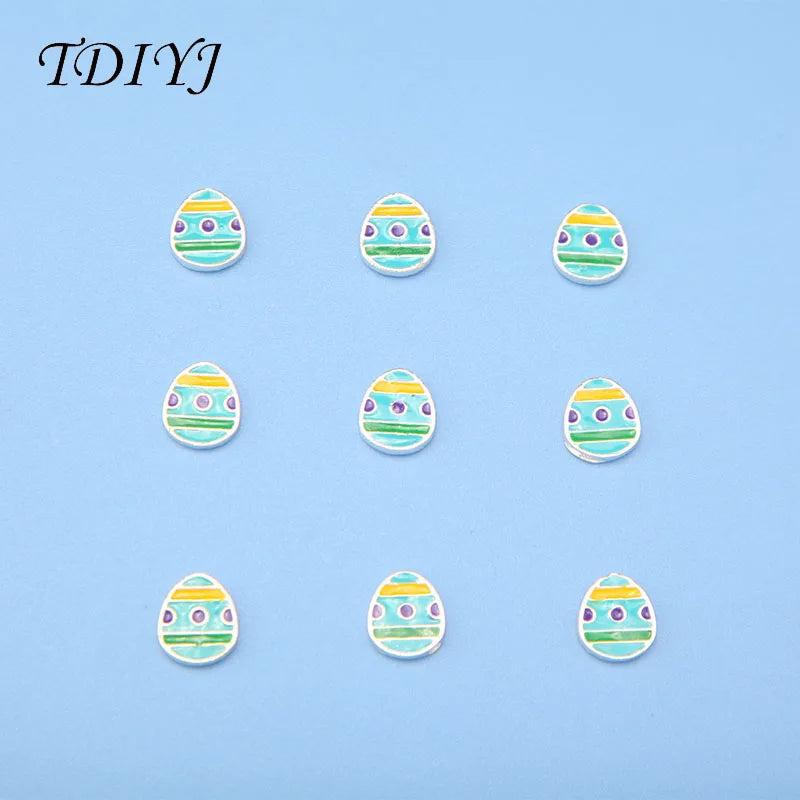 20pcs Easter Egg Floating Charms for Living Glass Memory Locket
