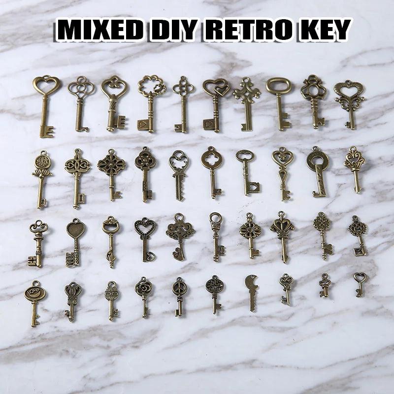 40 Vintage Antique Skeleton Keys Pendant DIY Jewelry Finding