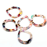 Acetate Acrylic Earrings Charms, Tortoise Shell Bead, Earring Finding Blank