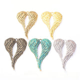 5Pcs Antique Silver Angel Wings Charms for Jewelry Making