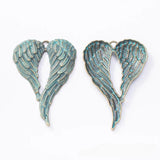 5Pcs Antique Silver Angel Wings Charms for Jewelry Making