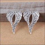 5Pcs Antique Silver Angel Wings Charms for Jewelry Making