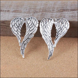 5Pcs Antique Silver Angel Wings Charms for Jewelry Making