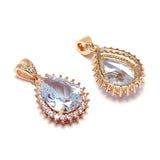 2pcs Zircon Teardrop Charms for Necklace Making