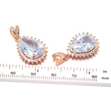 2pcs Zircon Teardrop Charms for Necklace Making