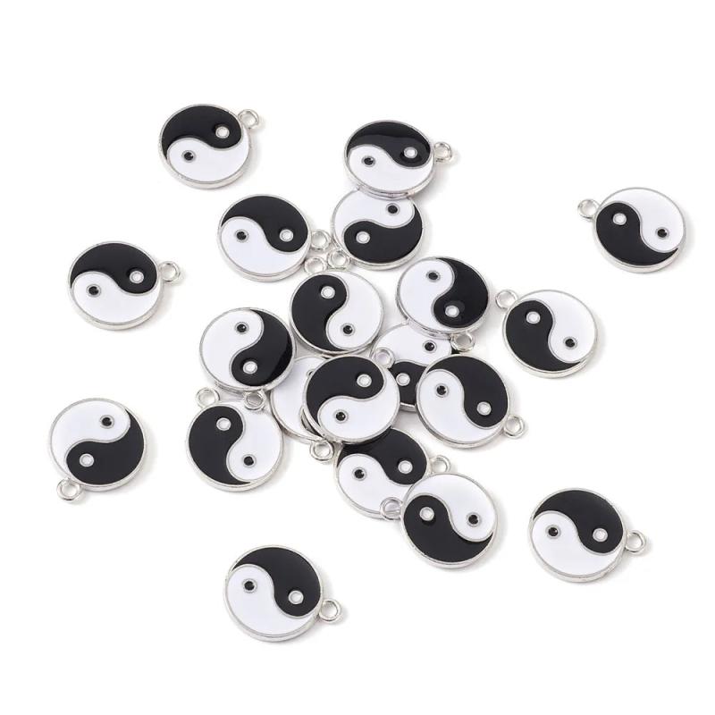 20Pcs Alloy Enamel Pendants Charms for DIY Jewelry Making 21x18x2mm