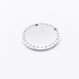 5pcs/lot Round Stainless Steel Pendant Stone Charms - Jewelry Making Accessories