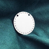 5pcs/lot Round Stainless Steel Pendant Stone Charms - Jewelry Making Accessories