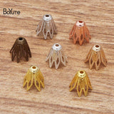BoYuTe 200 Pcs 9*10MM Filigree Flower Charms Brass DIY Jewelry Vintage