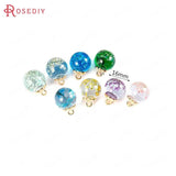 10pcs 16mm Resin & Dried Flower Ball Beads Charms Pendants DIY Jewelry Findings