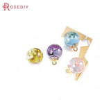 10pcs 16mm Resin & Dried Flower Ball Beads Charms Pendants DIY Jewelry Findings