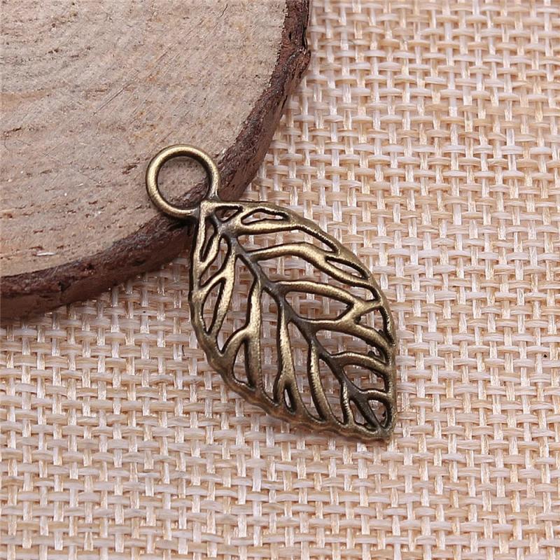 59pcs Antique Bronze Leaves Charms for DIY Retro Jewelry Earring Keychain