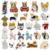 26PCS Enamel Dog Charms for Jewelry Making Crafting