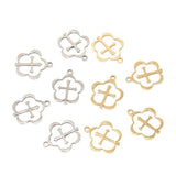 10pcs Stainless Steel Hollow Flower Cross Charm Pendants DIY Jewelry Making