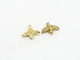 6pcs CZ Bee Charm, Dainty Earring Charm, Brass Honey Pendant