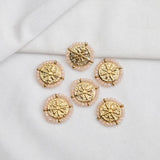 2Pcs Stainless Steel North Star Pendant Crystal Charms for DIY Necklace