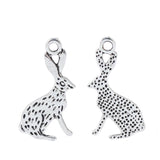 30pcs Rabbit Charms Pendants for Necklace Bracelet Making 26x13mm