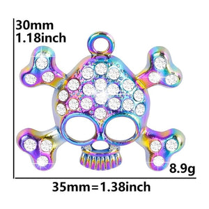 5PCS Rhinestone Skull Charms for Jewelry Making DIY Craft